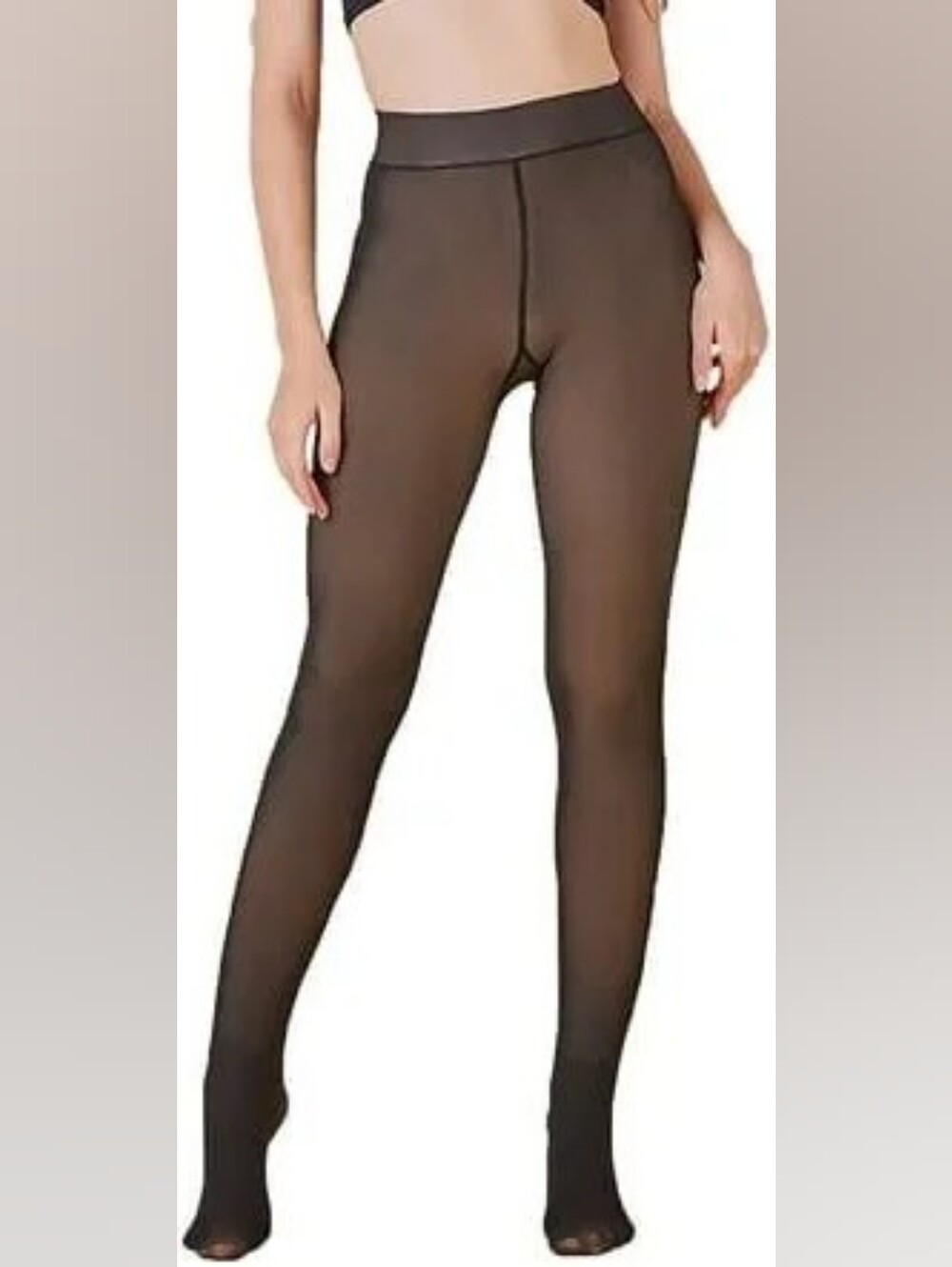 Women's Fleece Lined Sheer Thermal Footed Tights - Picture 2 of 3